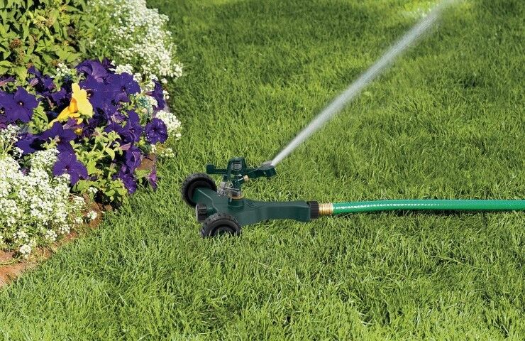 Orbit 1/2-In Zinc 0°-360° Pattern Impact Sprinkler On Plastic Wheel Base, 42-Ft