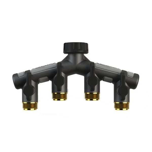 Orbit Metal 4-Way Hose Manifold With Shut-Offs