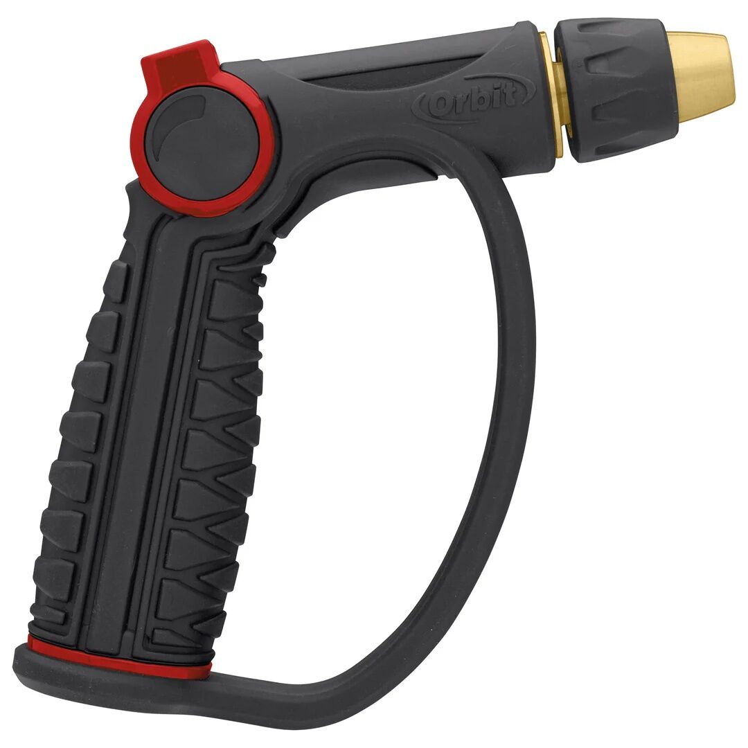 Orbit Pro Flo Adjustable-Spray Thumb Control D-Grip Brass-Tip Watering Nozzle