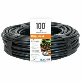 DIG Black Microline 12-In Spaced Dripline, 25 PSI, 1/4-In x 50-Ft