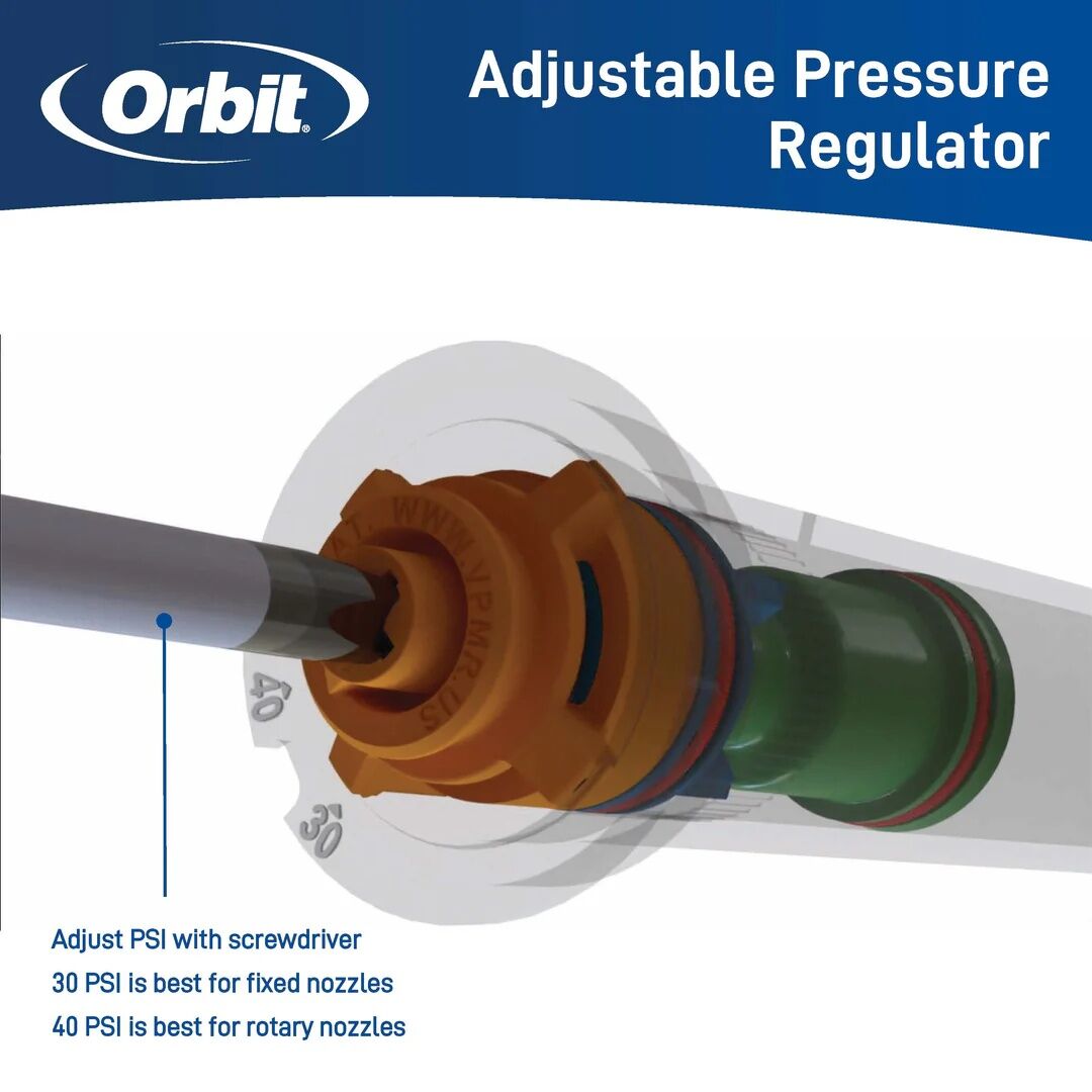 Orbit Pro Pressure-Regulating 4-In Pop-Up 0°-360° Pattern Spray Head Sprinkler, 8-Ft