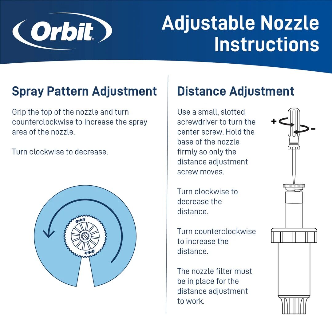 Orbit Pro Pressure-Regulating 4-In Pop-Up 0°-360° Pattern Spray Head Sprinkler, 8-Ft