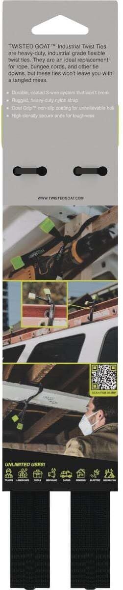 Twisted Goat Black Twist Ties, 18-In, 2-Pk