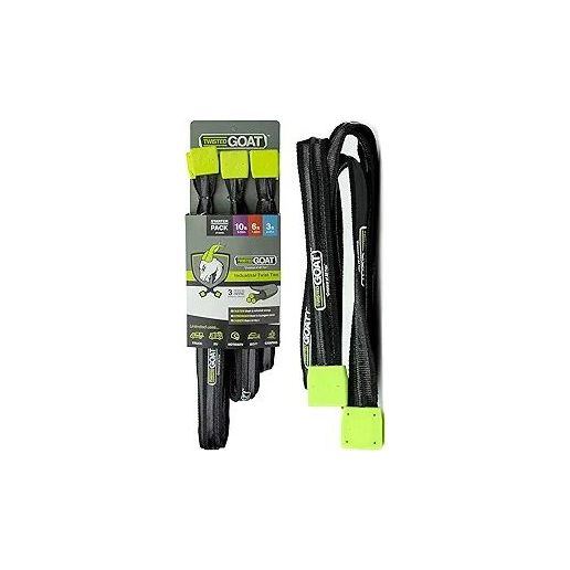 Twisted Goat Industrial Steel Core Twist Ties Starter Pack, 3-Ft / 6-Ft / 10-Ft, 3-Pk