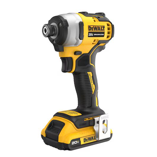 DEWALT Atomic 20V Max Brushless Cordless Compact Impact Driver Kit, 1/4-In