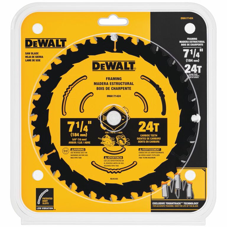 DEWALT Framing Circular Saw Blade, 24T, 7 1/4-In