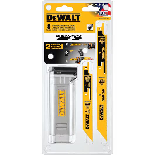 DEWALT Breakaway Reciprocating Saw Blade Set with Case, 8-Pk