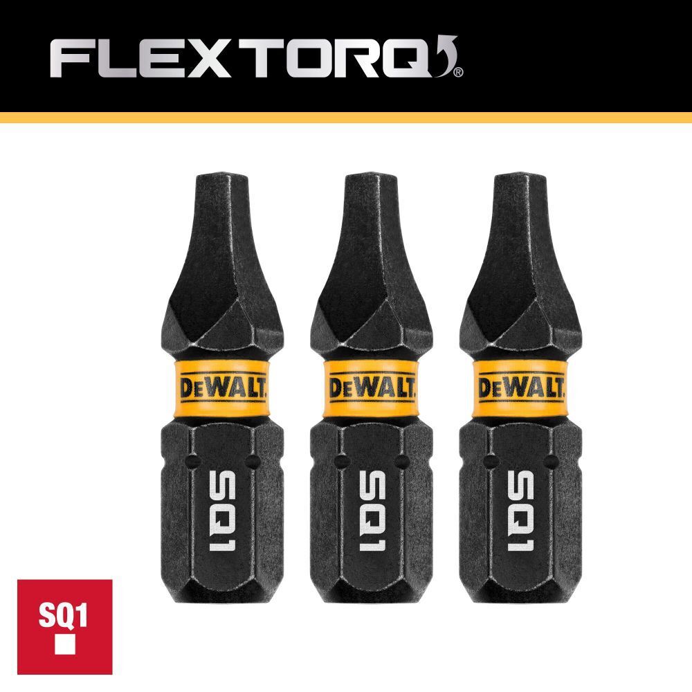 DEWALT FlexTorq Bits For SQ1, 1-In, 3-Pk