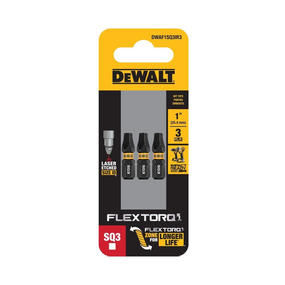 DEWALT FlexTorq Bits For SQ3, 1-In, 3-Pk