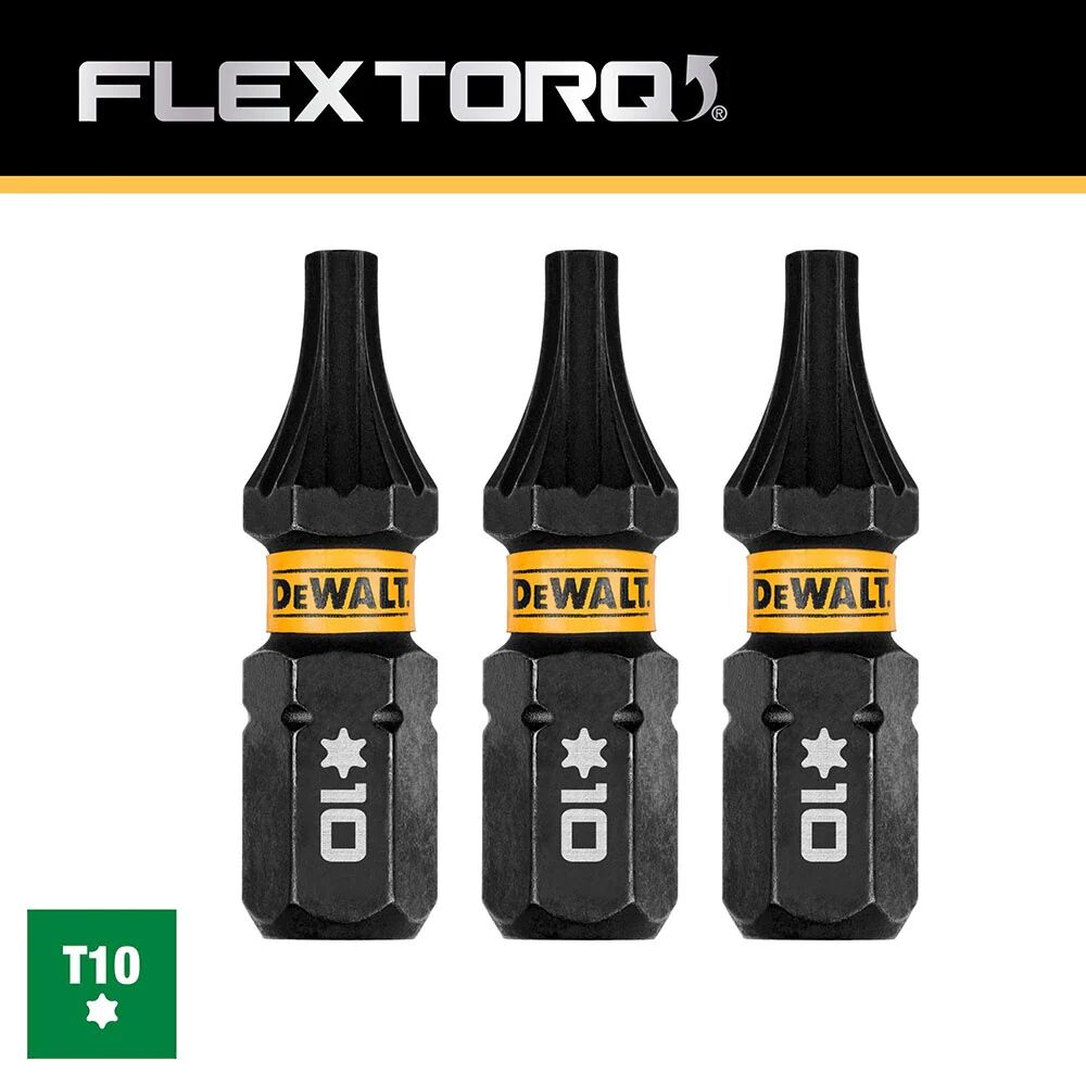 DEWALT FlexTorq Bits For T10, 1-In, 3-Pk