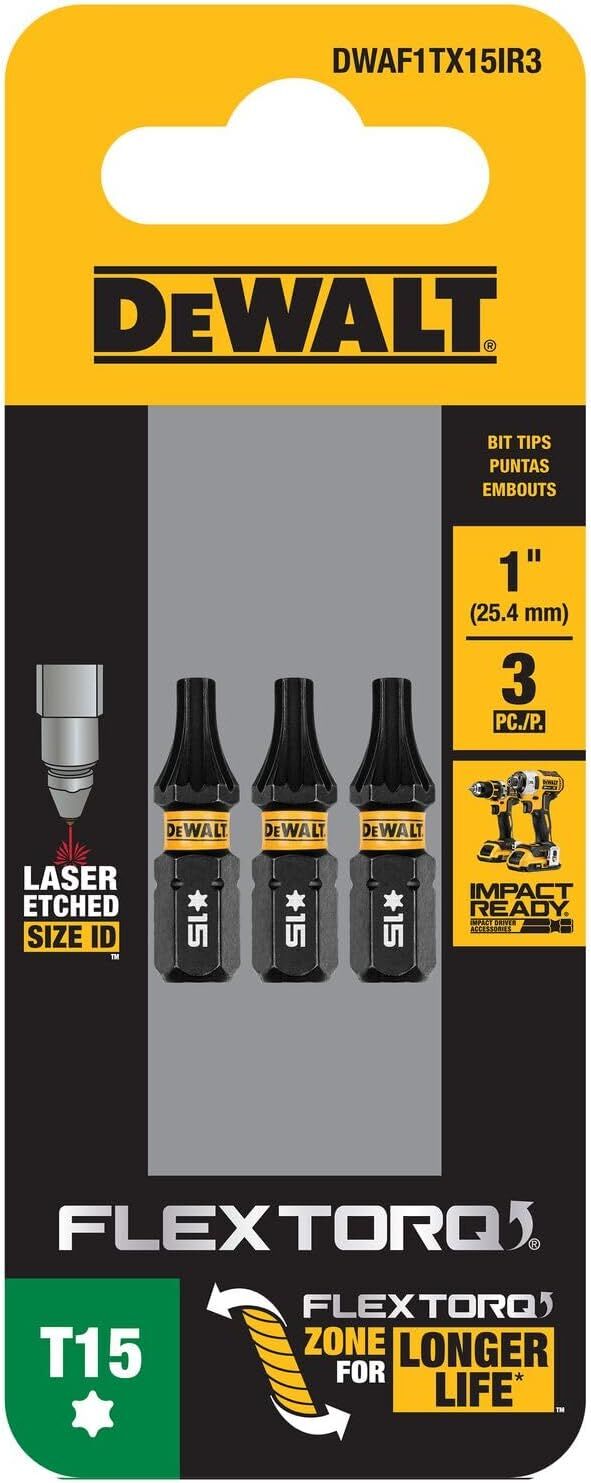 DEWALT FlexTorq Bits For T15, 1-In, 3-Pk
