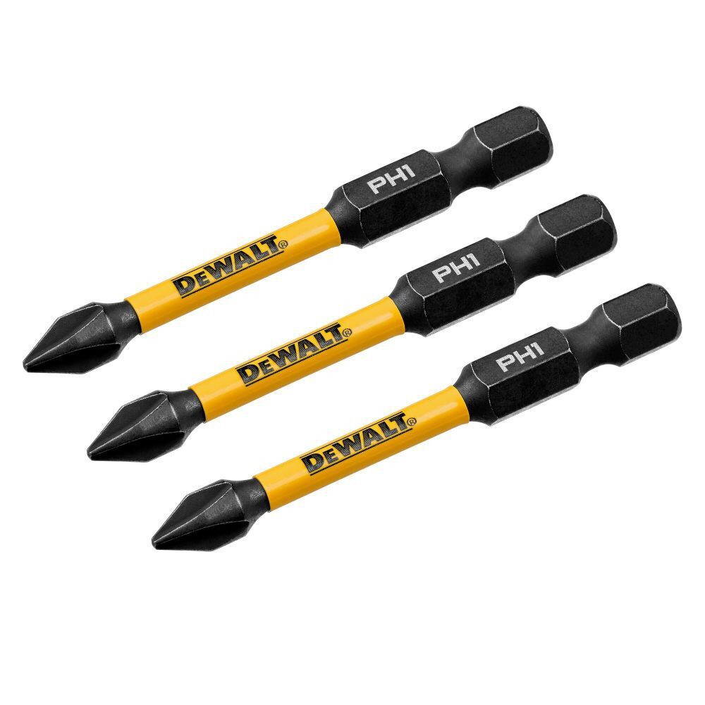 DEWALT FLEXTORQ Impact Screwdriving Bits, PH1, 2.25-In, 3-Pk
