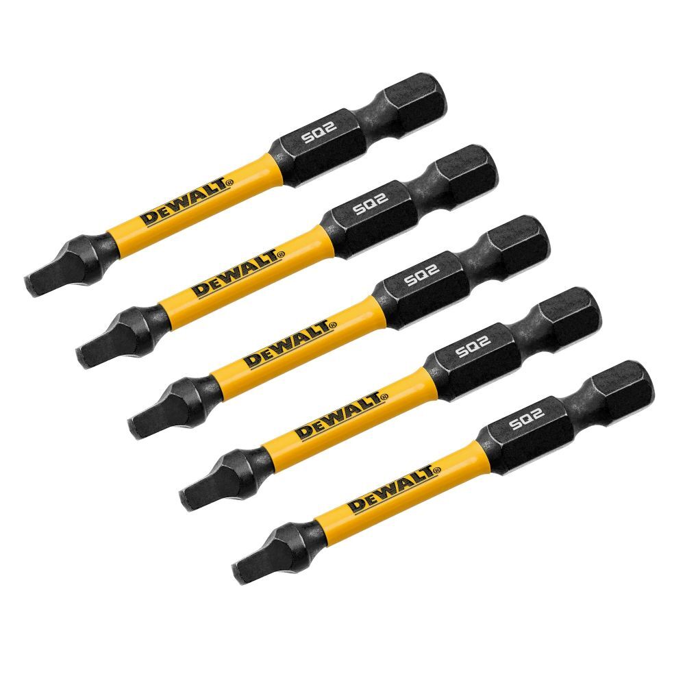 DEWALT FLEXTORQ Impact Screwdriving Bits, SQ2, 2.25-In, 5-Pk