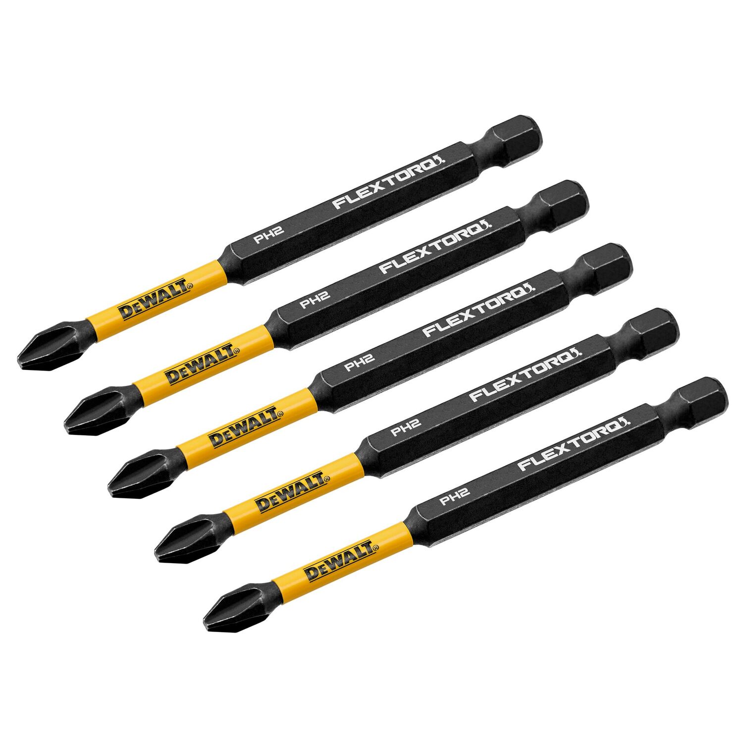 DEWALT Elite Series FlexTorq Impact Ready #2 Phillips Bit, 3 1/2-In, 5-Pk