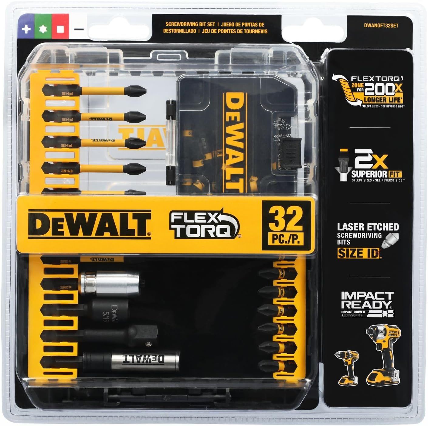 DEWALT FlexTorq Screwdriving Bit Set, 32-Pc
