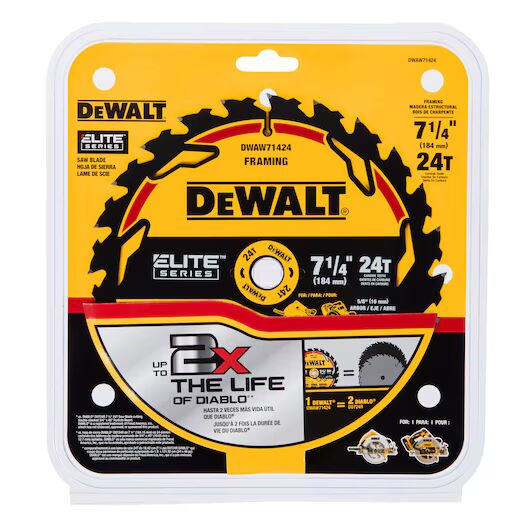 DeWALT Elite Series Circular Saw Blade (24 Tooth), 7-1/4-In