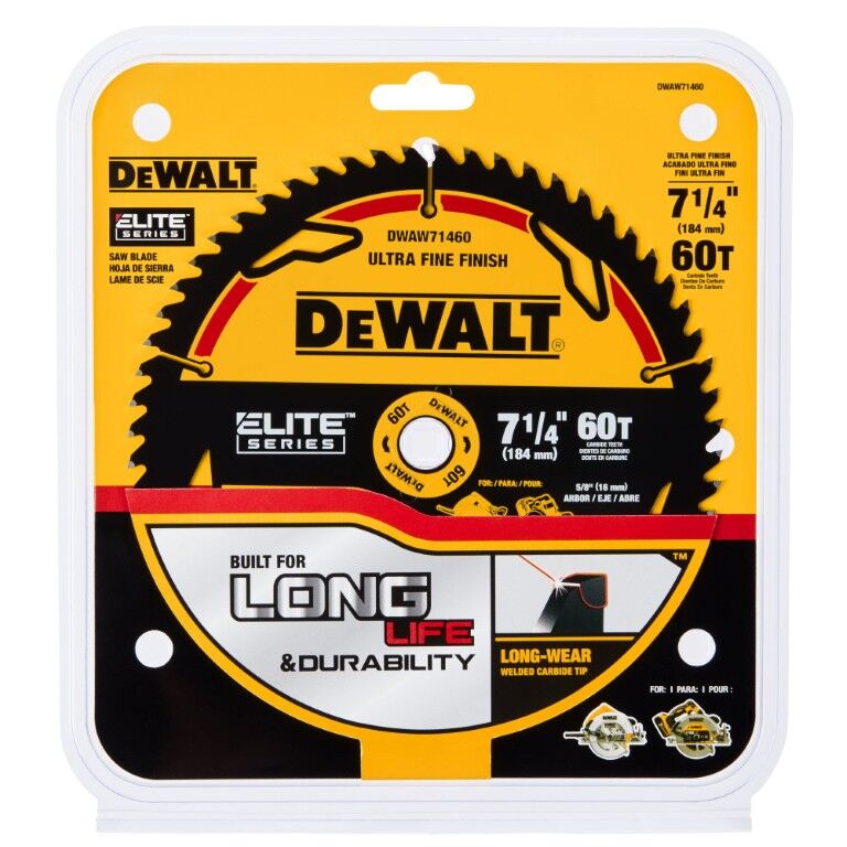 DEWALT Elite Series Circular Saw Blade, 60T, 7 1/4-In