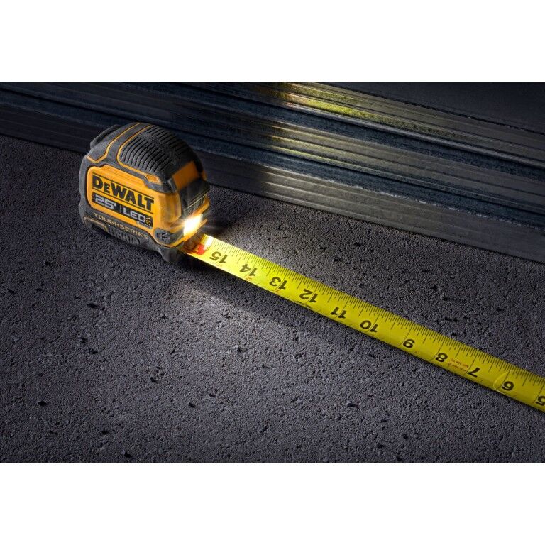 DEWALT Toughseries Lighted Tape Measure, 25-Ft