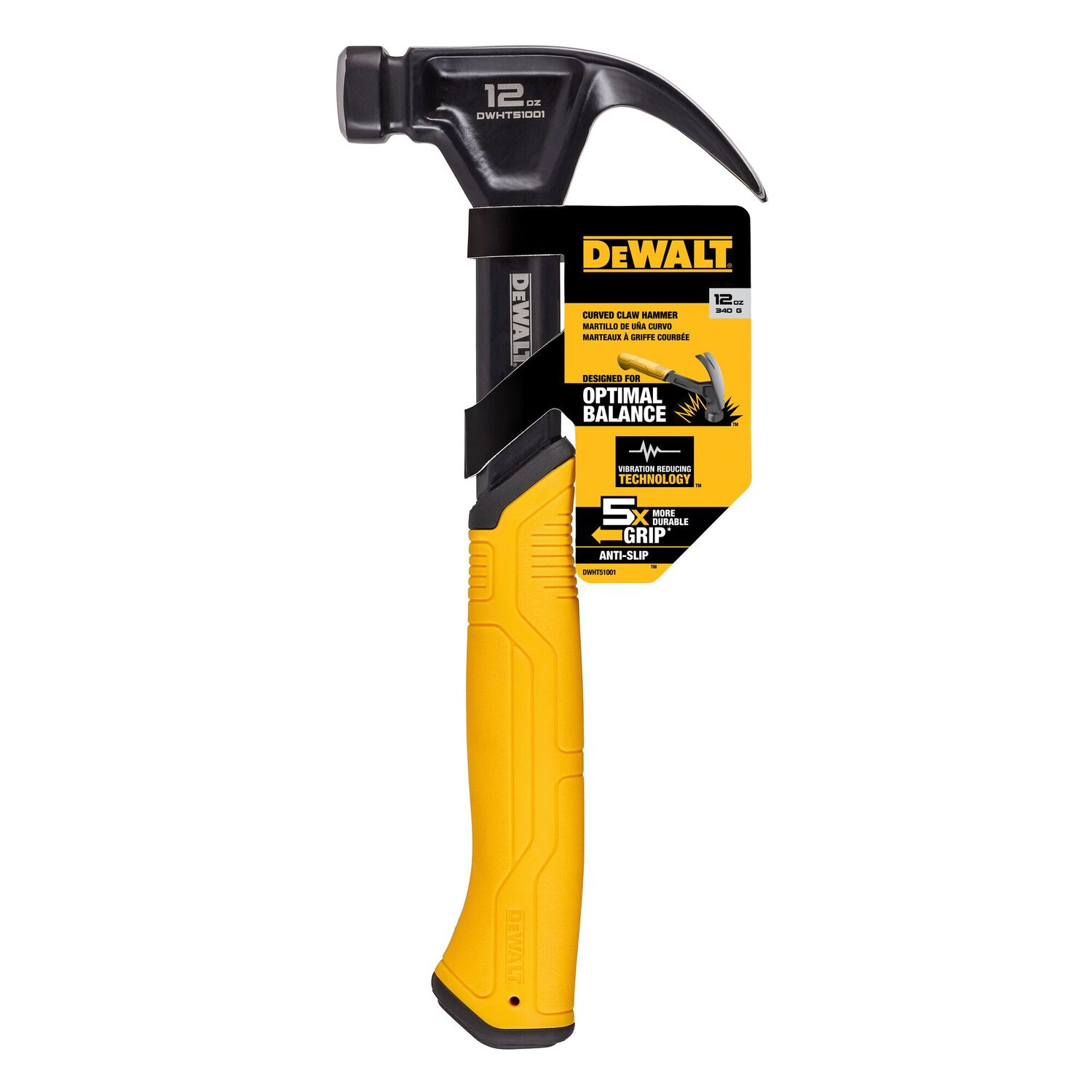 DEWALT Curved Claw Steel Hammer, 12-Oz