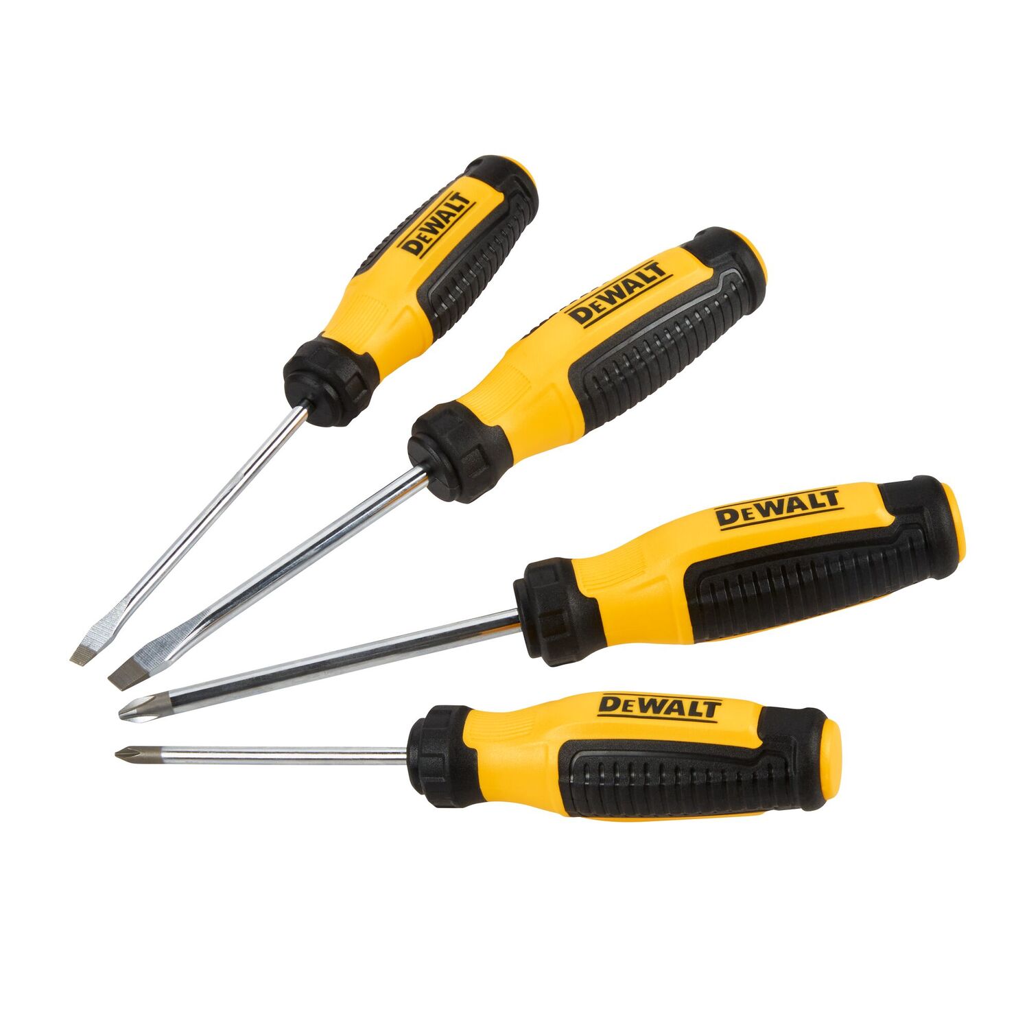 DEWALT Bi-Material Handle Magnetic Tip Screwdriver Set, 4-Pc