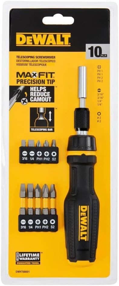 DEWALT MAX FIT Telescoping Multi-Bit Screwdriver Set, 10-Pc