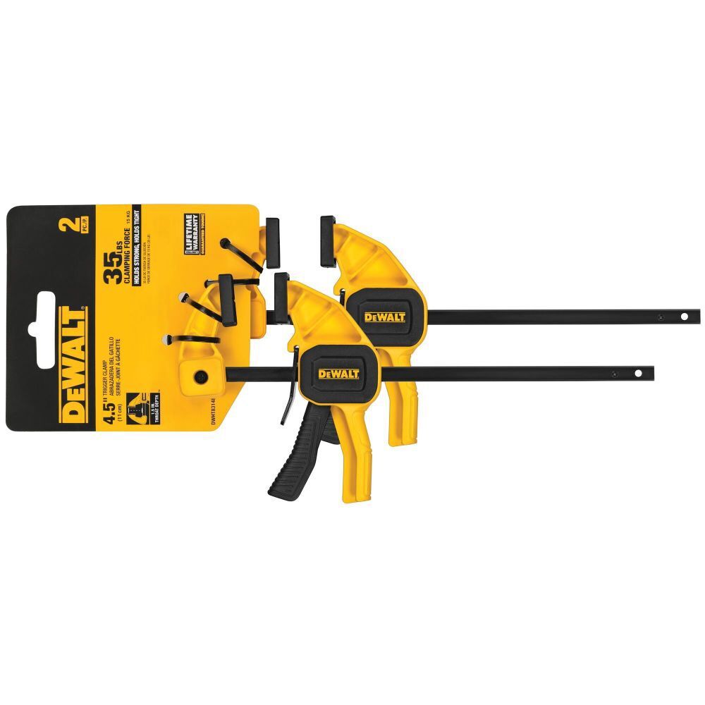 DEWALT Small One-Handed Bar Clamps, 2-Pk