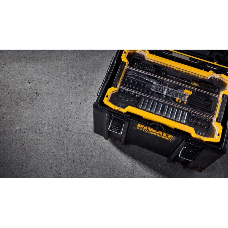 DEWALT 1/4-In And 3/8-In Mechanic Tool Set With ToughSystem 2.0 Tray And Lid, 131-Pc