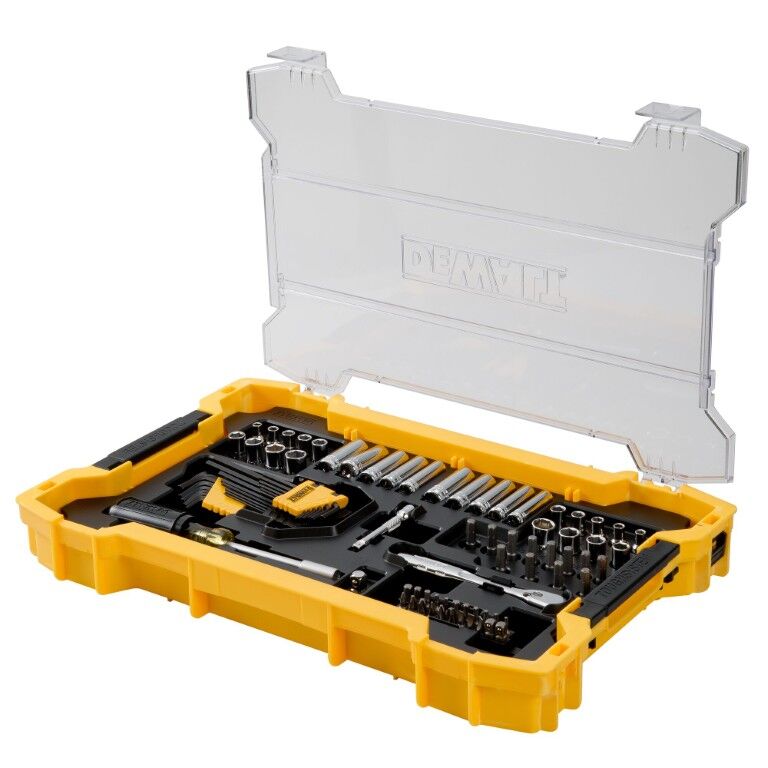 DEWALT 1/4-In And 3/8-In Mechanic Tool Set With ToughSystem 2.0 Tray And Lid, 131-Pc