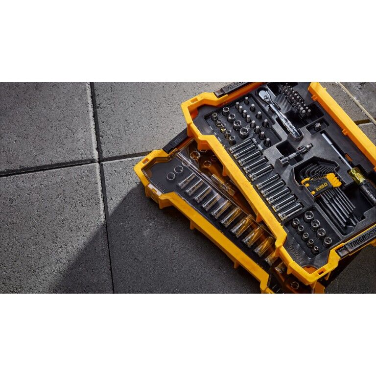 DEWALT 1/4-In And 3/8-In Mechanic Tool Set With ToughSystem 2.0 Tray And Lid, 131-Pc