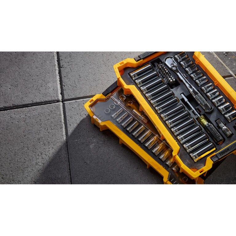 DEWALT 3/8-In And 1/2-In Mechanic Tool Set With ToughSystem 2.0 Tray And Lid, 85-Pc