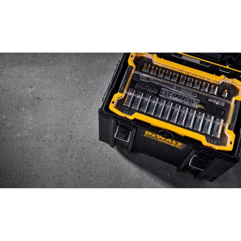 DEWALT 3/8-In And 1/2-In Mechanic Tool Set With ToughSystem 2.0 Tray And Lid, 85-Pc
