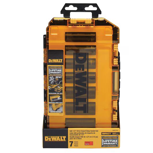 DEWALT Drive Deep Impact Socket Set, 1/2-In, 7-Pk