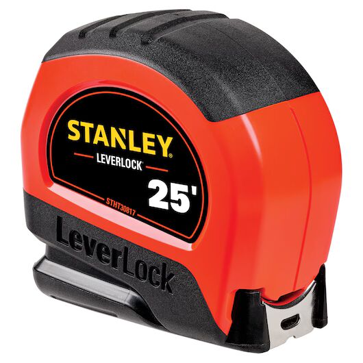 Stanley High-Visibility LEVERLOCK Tape Measure, 25-Ft