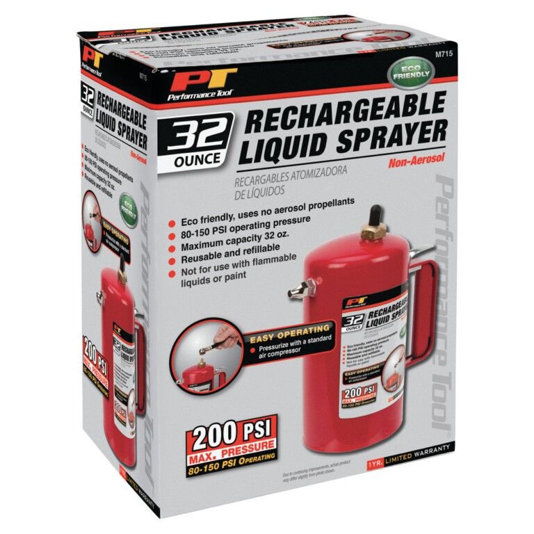Performance Tool Non-Aerosol Liquid Sprayer, 80-150-PSI