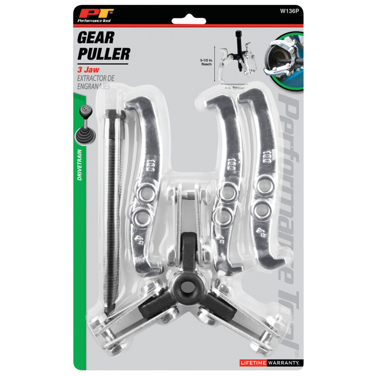 Performance Tool 4-In 3-Jaw Gear Puller