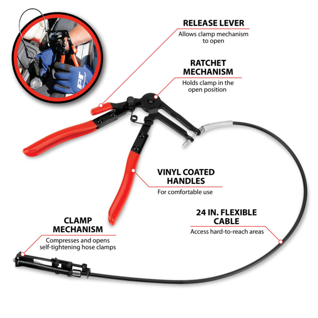 Performance Tool Flexible Hose Clamp Pliers
