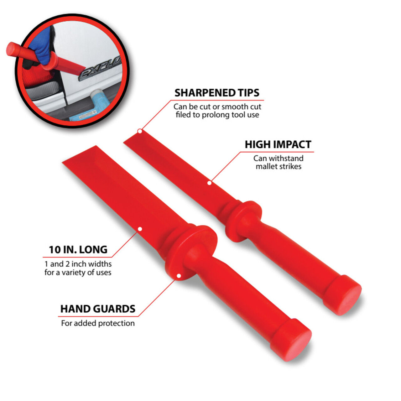 Performance Tool Plastic Chisel Set, 2-Pc