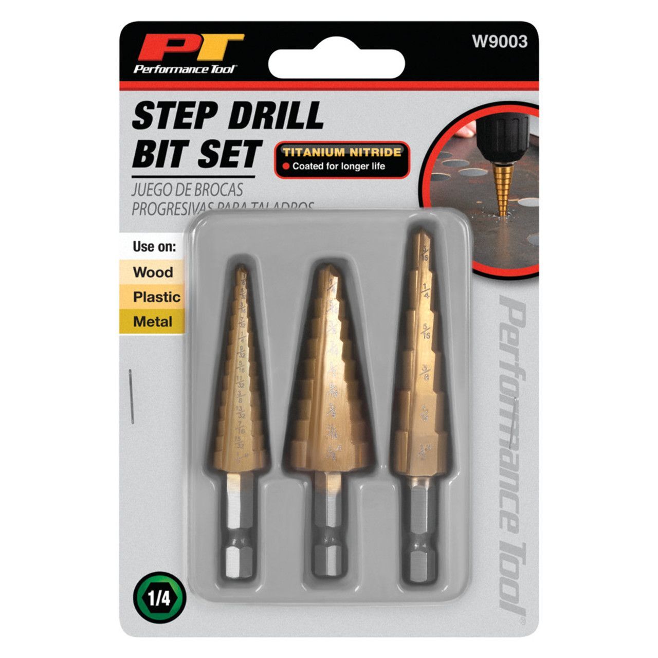 Wilmar Performance Tool Step Drill Set, 3-Pk