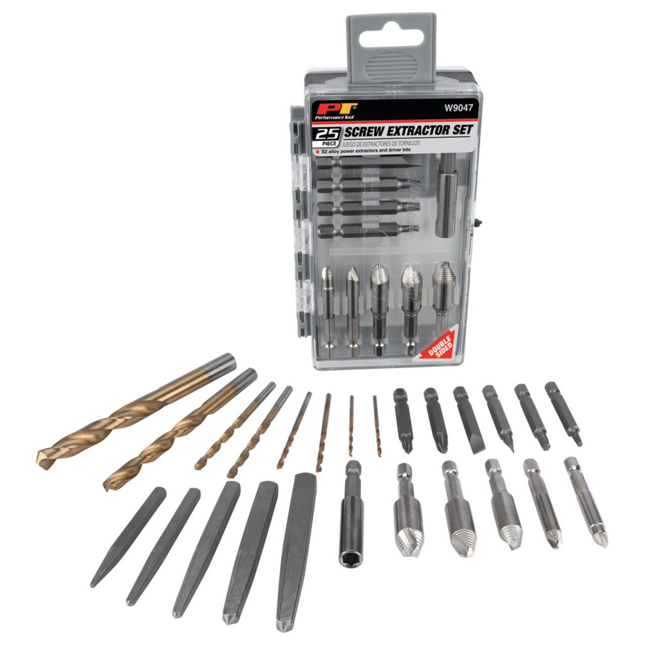 Performance Tools Damaged Screw Extractor Kit, 25-Pc