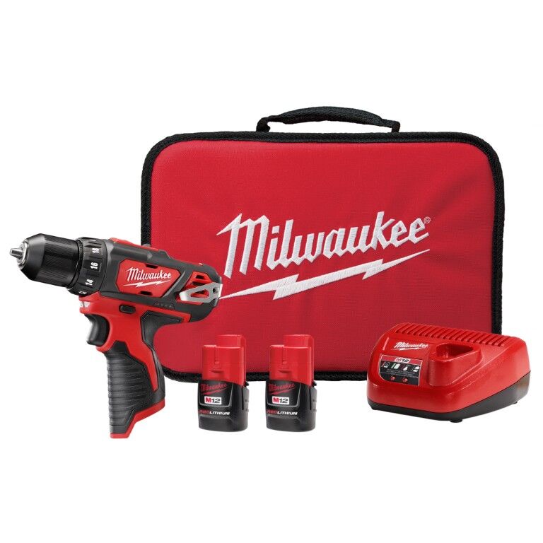 Milwaukee M12 Drill Driver Kit, 3/8-In