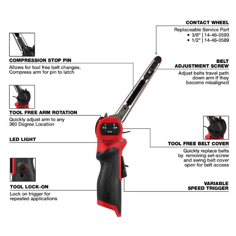 Milwaukee M12 Fuel Bandfile, 1/2-In x 18-In (Tool Only)