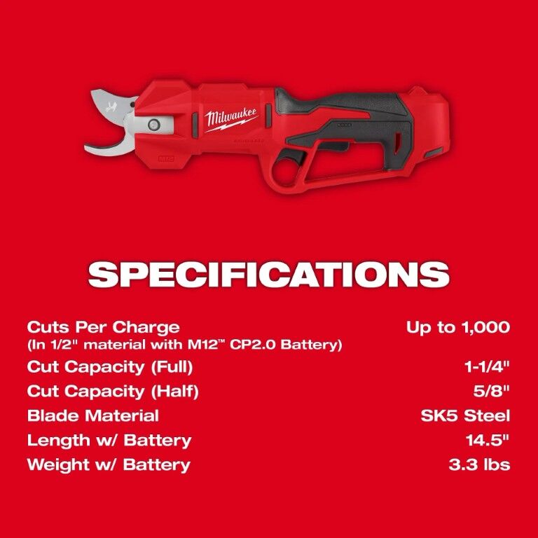 Milwaukee M12 Brushless Pruning Shears Kit