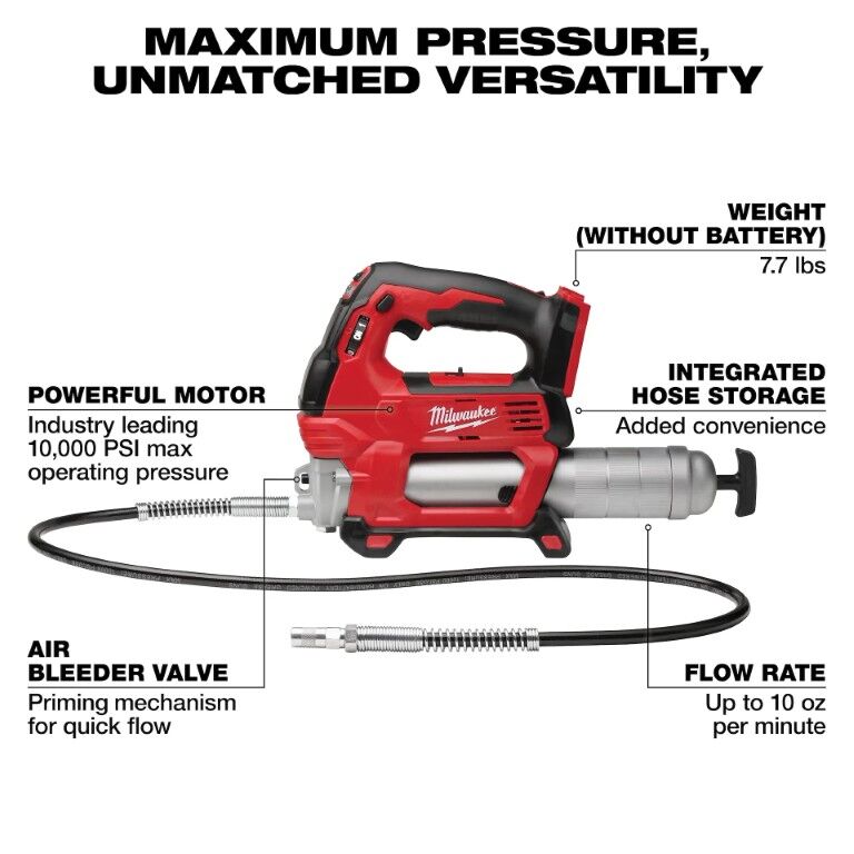 Milwaukee M18 2-Speed Grease Gun (Tool Only)