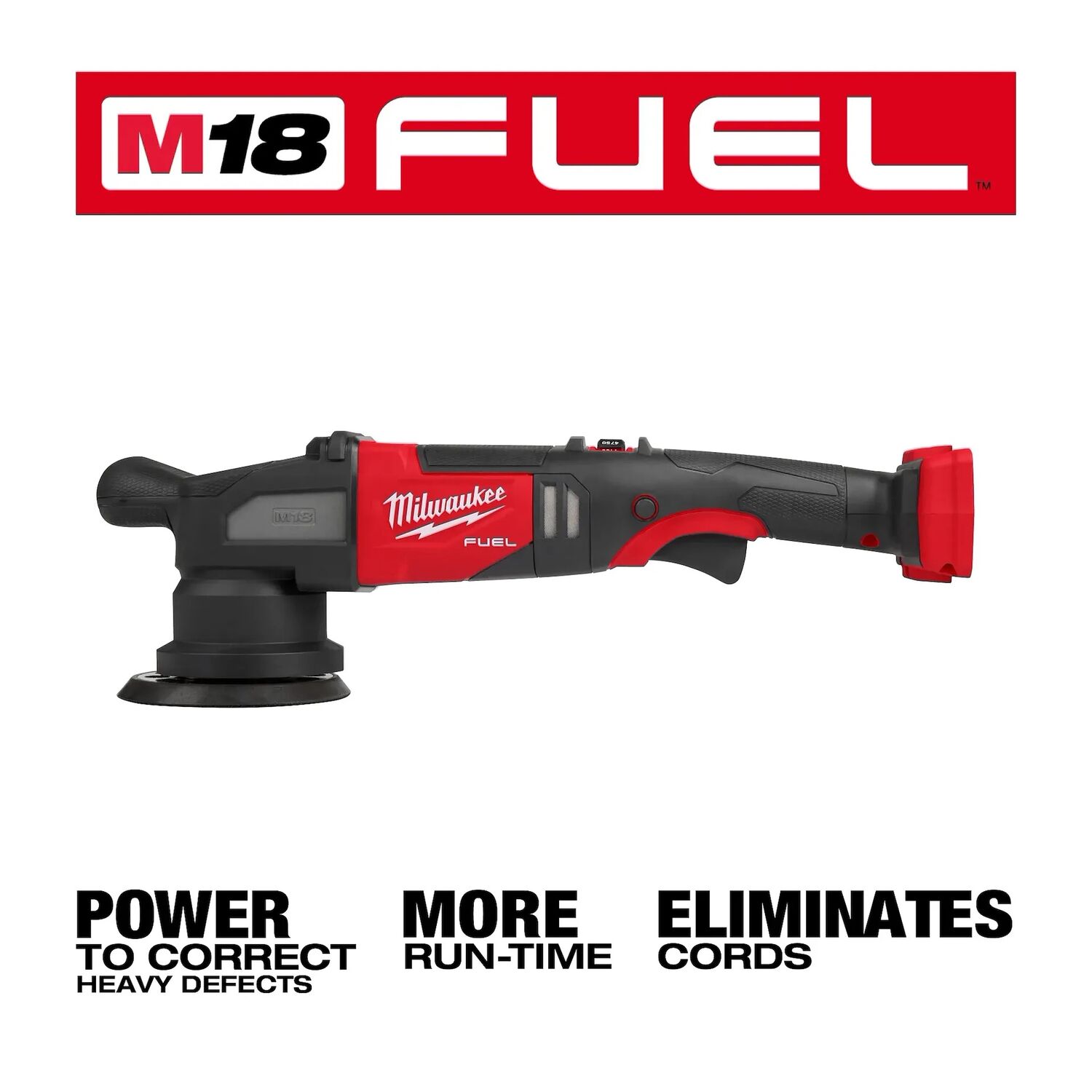 Milwaukee M18 Fuel Random Orbital Polisher, 15-mm (Tool Only)