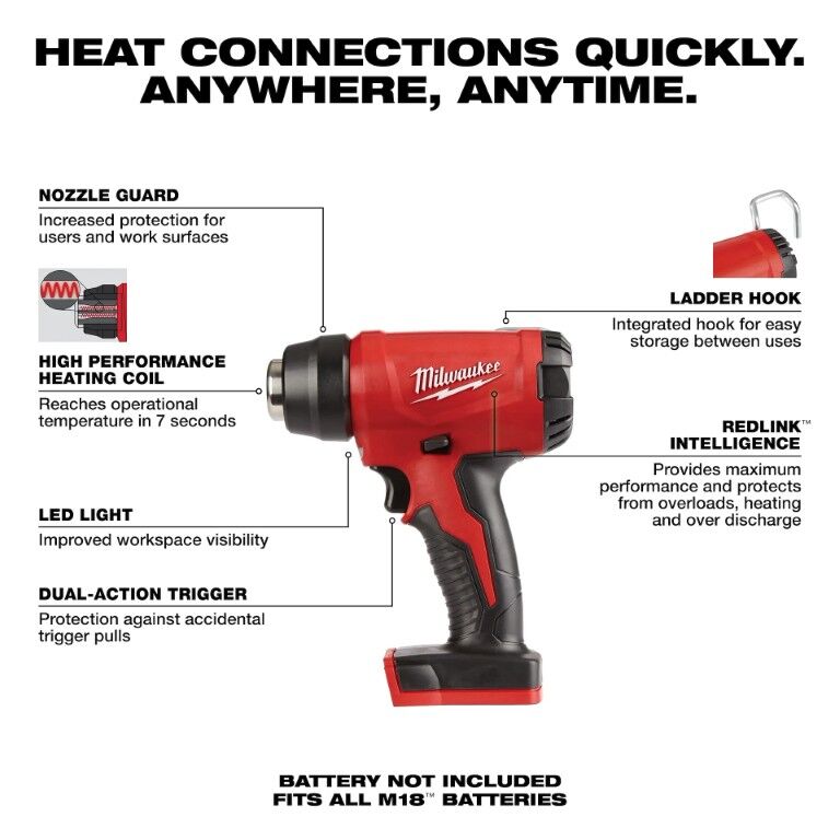 Milwaukee M18 Compact Heat Gun (Tool Only)