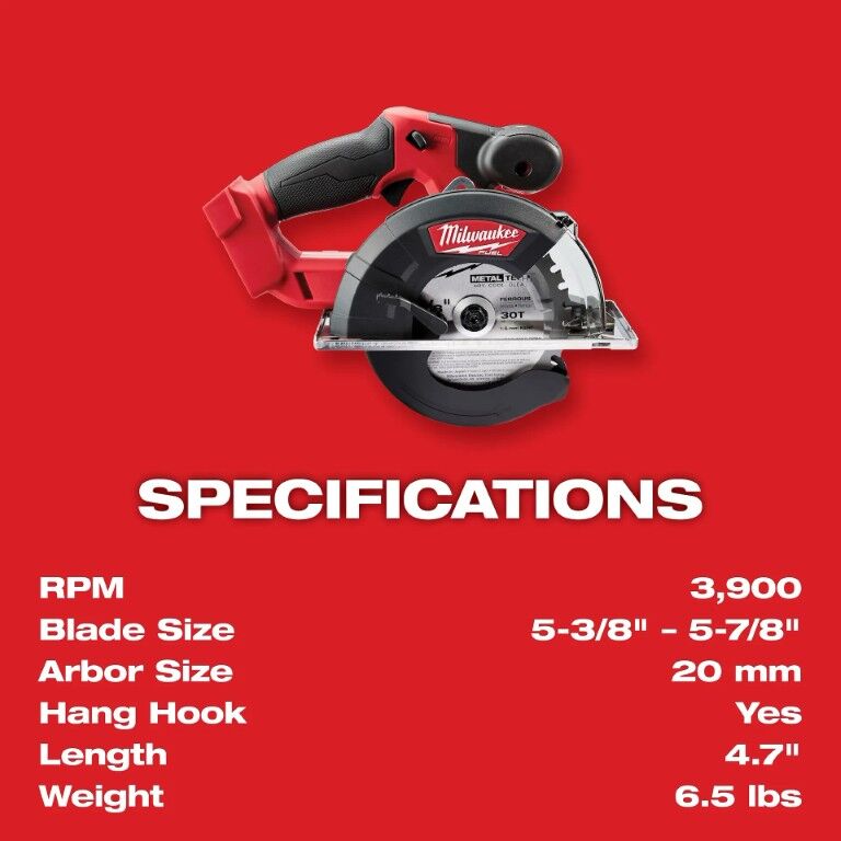 Milwaukee M18 Fuel Metal Cutting Circular Saw, 5 3/8-In - 5 7/8-In (Tool Only)