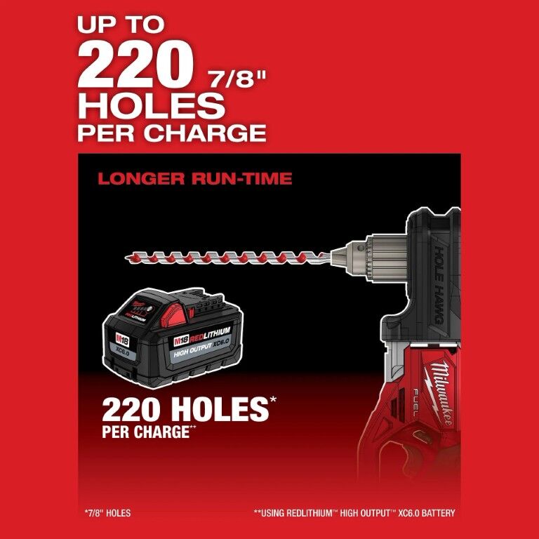 Milwaukee M18 Fuel Hole Hawg Right Angle Drill, 1/2-In