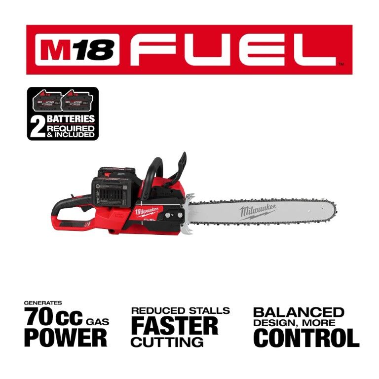 Milwaukee M18 Fuel Dual 20 in. Battery Powered Chainsaw Kit