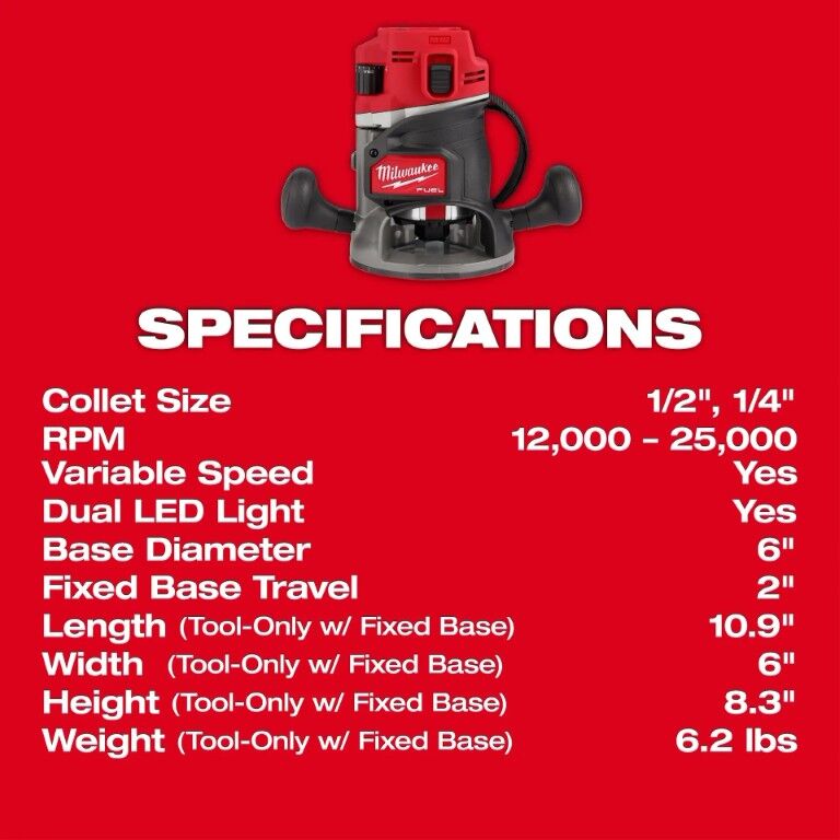 Milwaukee M18 Fuel Router, 1/2-In (Tool Only)