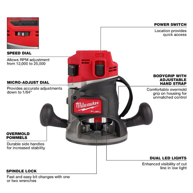 Milwaukee M18 Fuel Router, 1/2-In (Tool Only)